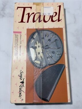 Vintage Sergio Valente 17-Piece Deluxe Manicure Set w/leather case